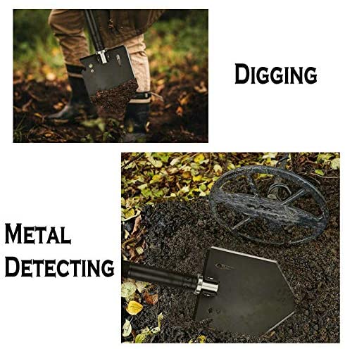 IUNIO Survival- und Offroad-Werkzeugset, Klappspaten, Campingaxt, Multitool, Spitzhacke, mit Tragetasche, für Notfälle im Freien und im Auto (Verbessertes Schwarz)