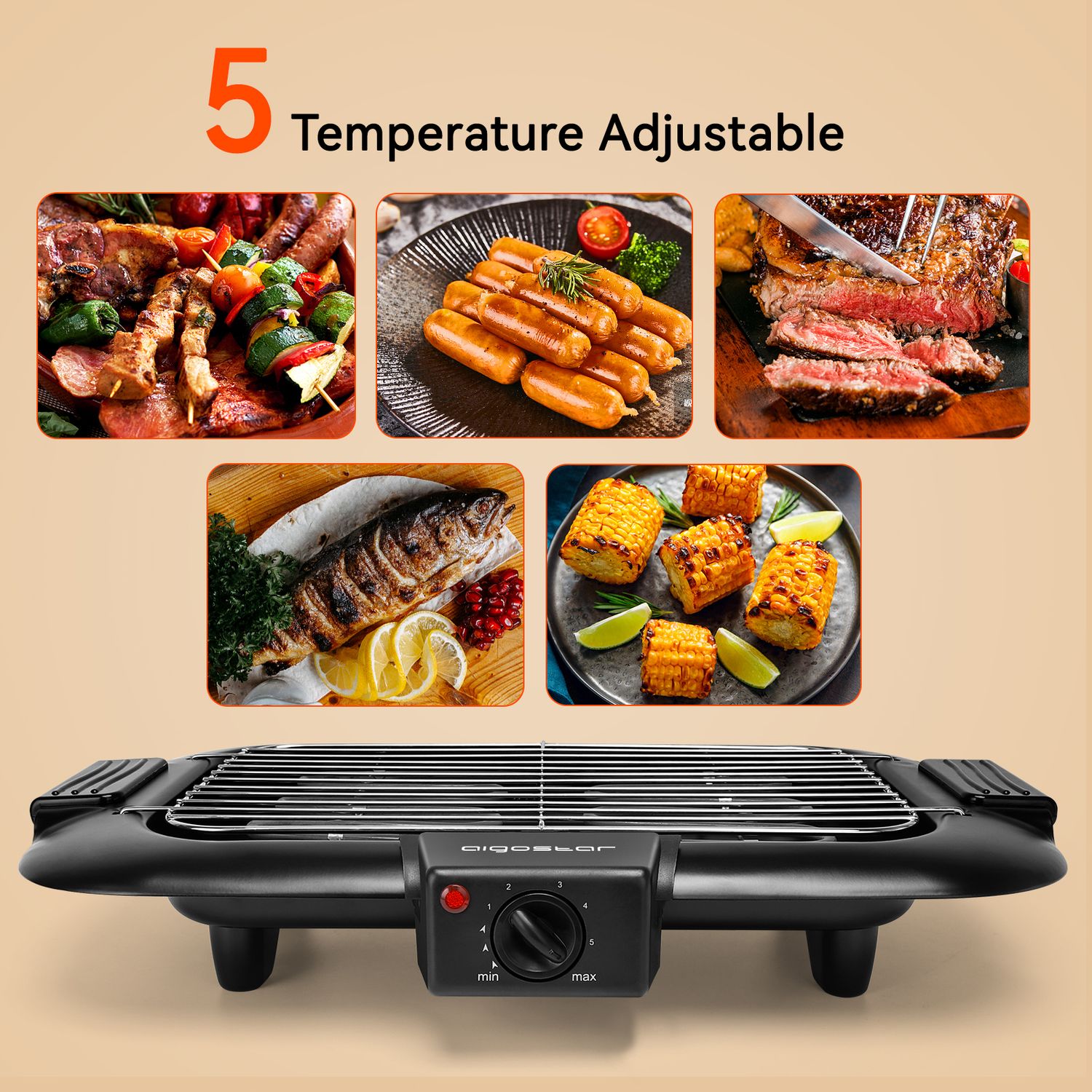 Rauchfreier Elektrogrill, 2000 W, 812196