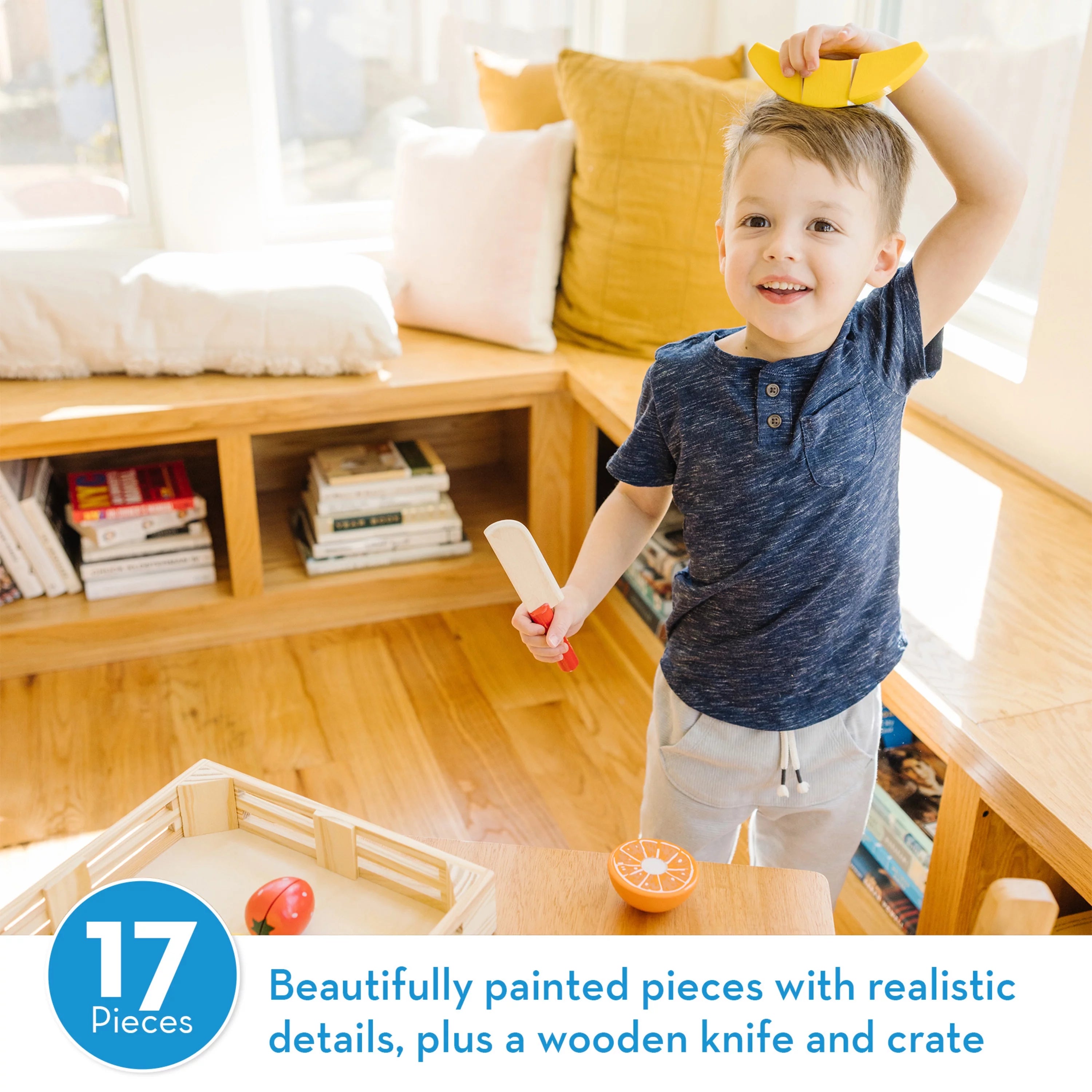 Melissa & Doug Frugtskæresæt – Trælegetøj Køkkentilbehør, Flerfarvet