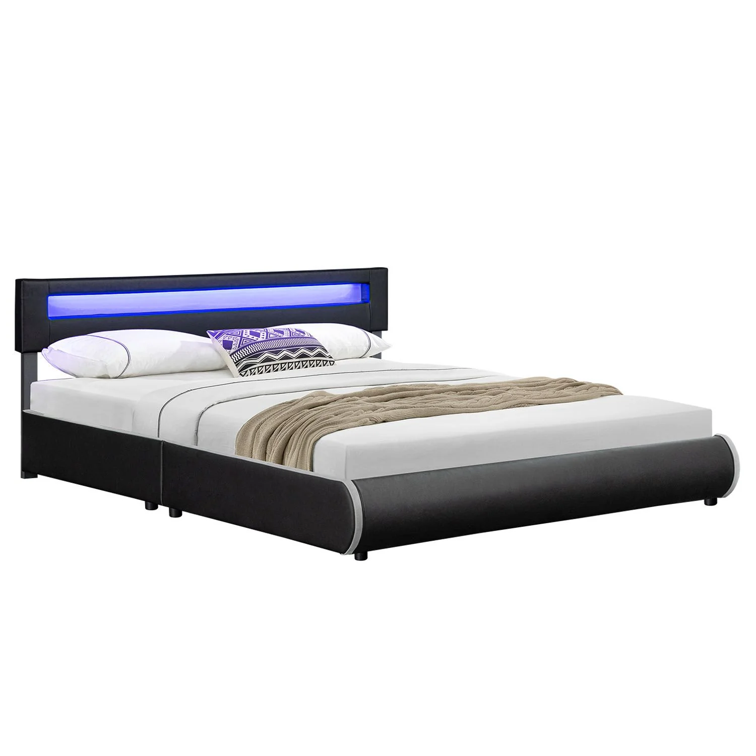 Lit capitonné Séville 2025, 140 x 200 cm, blanc