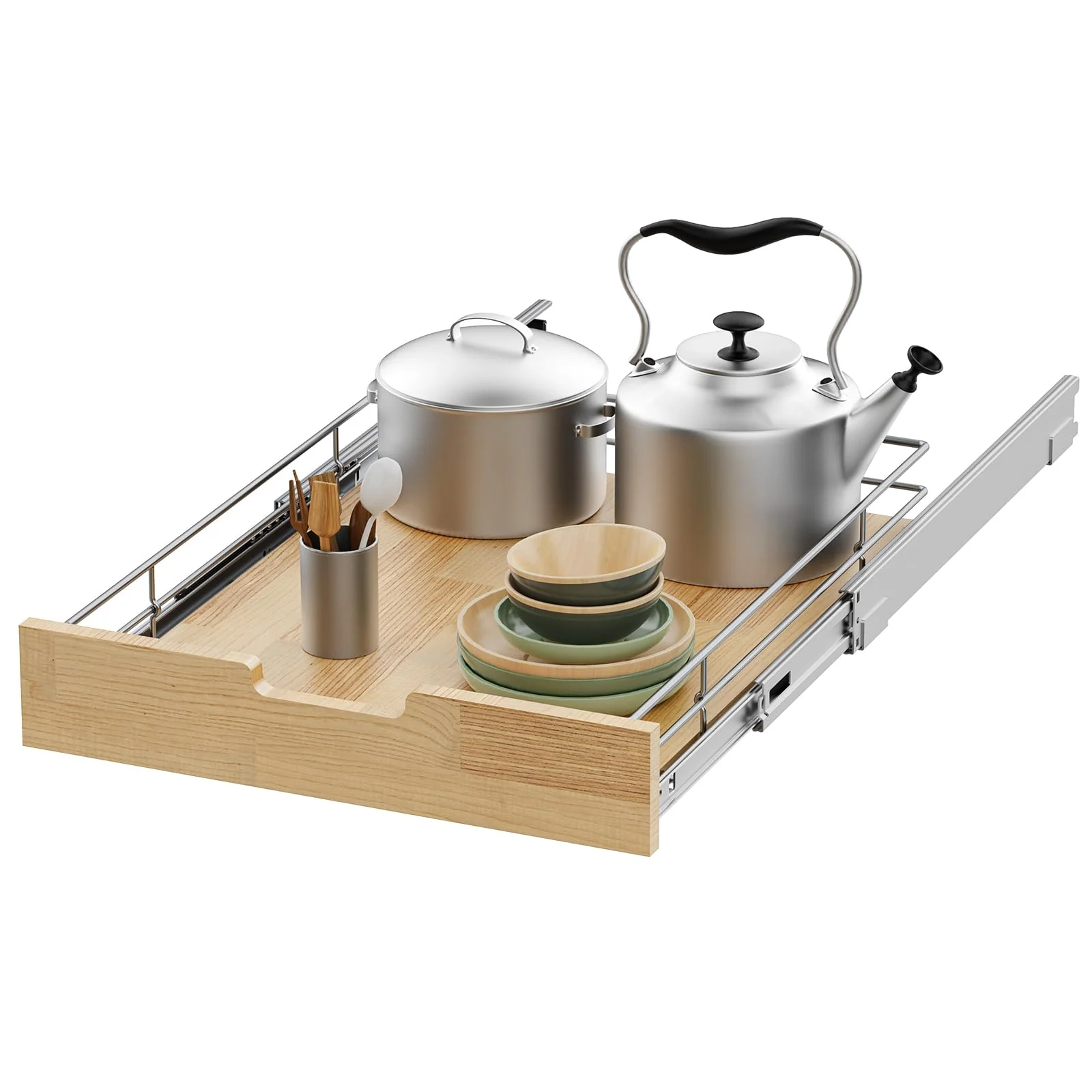 5-lags træskydeskab (22 tommer) til køkkenunderskabe