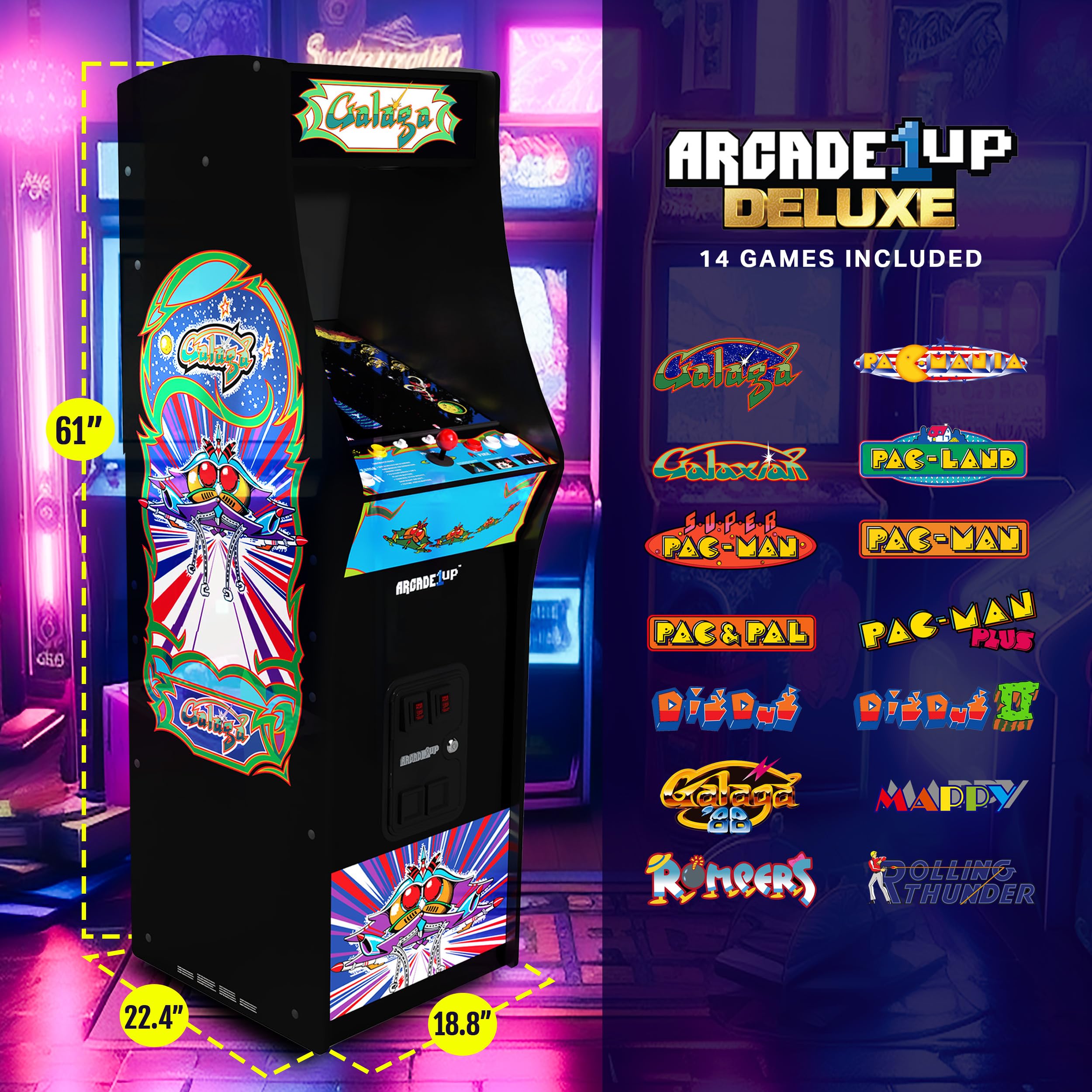 Arcade1Up-maskine, 1,5 meter højt, stående kabinet