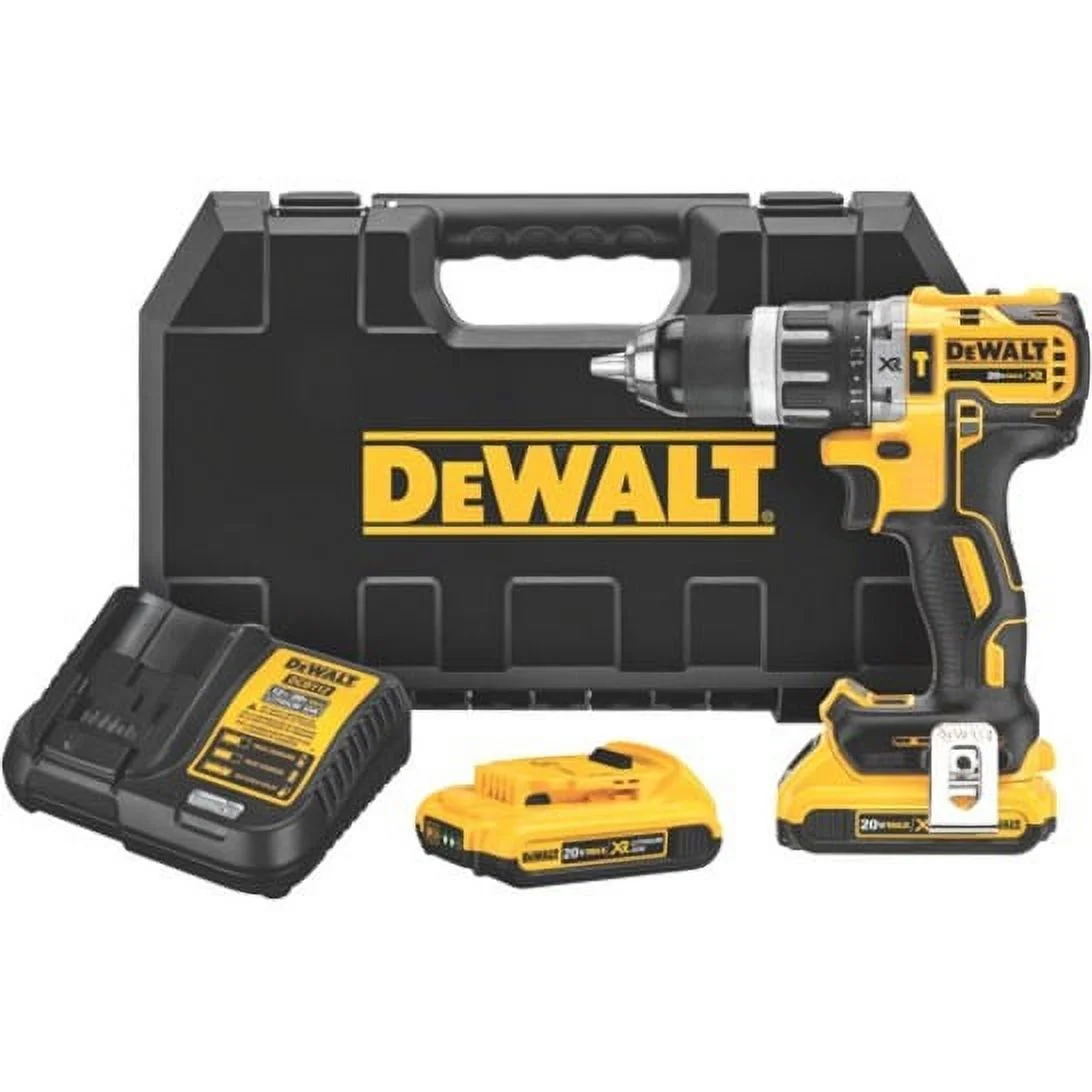 2025 DEWALT DCD796D2 20V MAX XR Akku Kompakt Slagboremaskine med Børsteløs Motor. Inkluderer 2 x 2Ah Batterier, Oplader og Bæretaske.