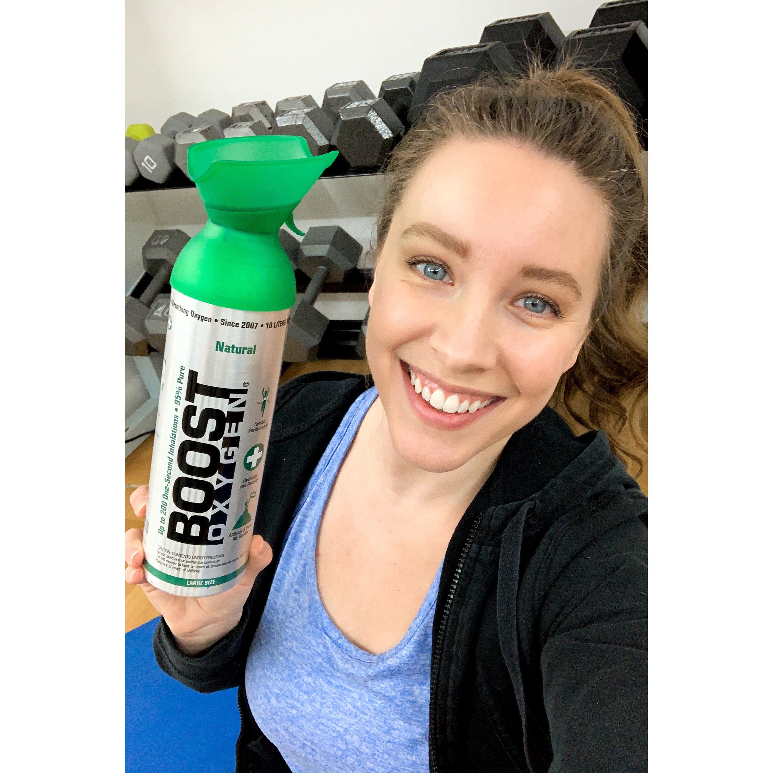 Boost Oxygen Natural Bærbar 10 Liter Ren Oxygen Flaske. Uden Smag (Pakke med 18)