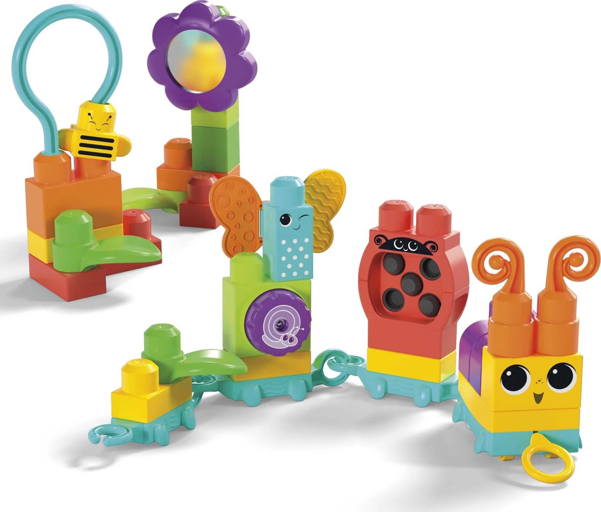 MEGA BLOKS Fisher-Price Move n Groove Caterpillar sanseklodser (24 dele) til småbørn