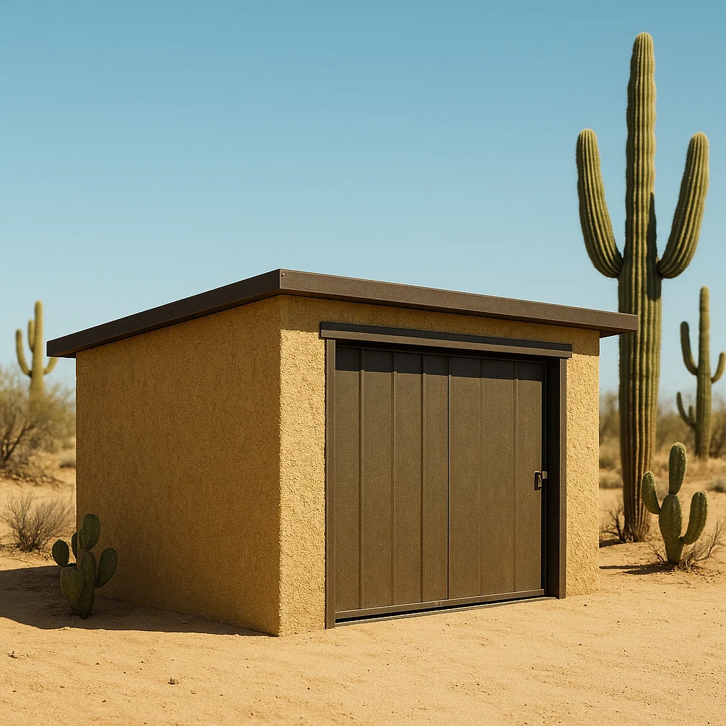 Abri de jardin marron avec paroi en métal texturé, 220 x 200 x 190 cm ggcwEnj173Zd