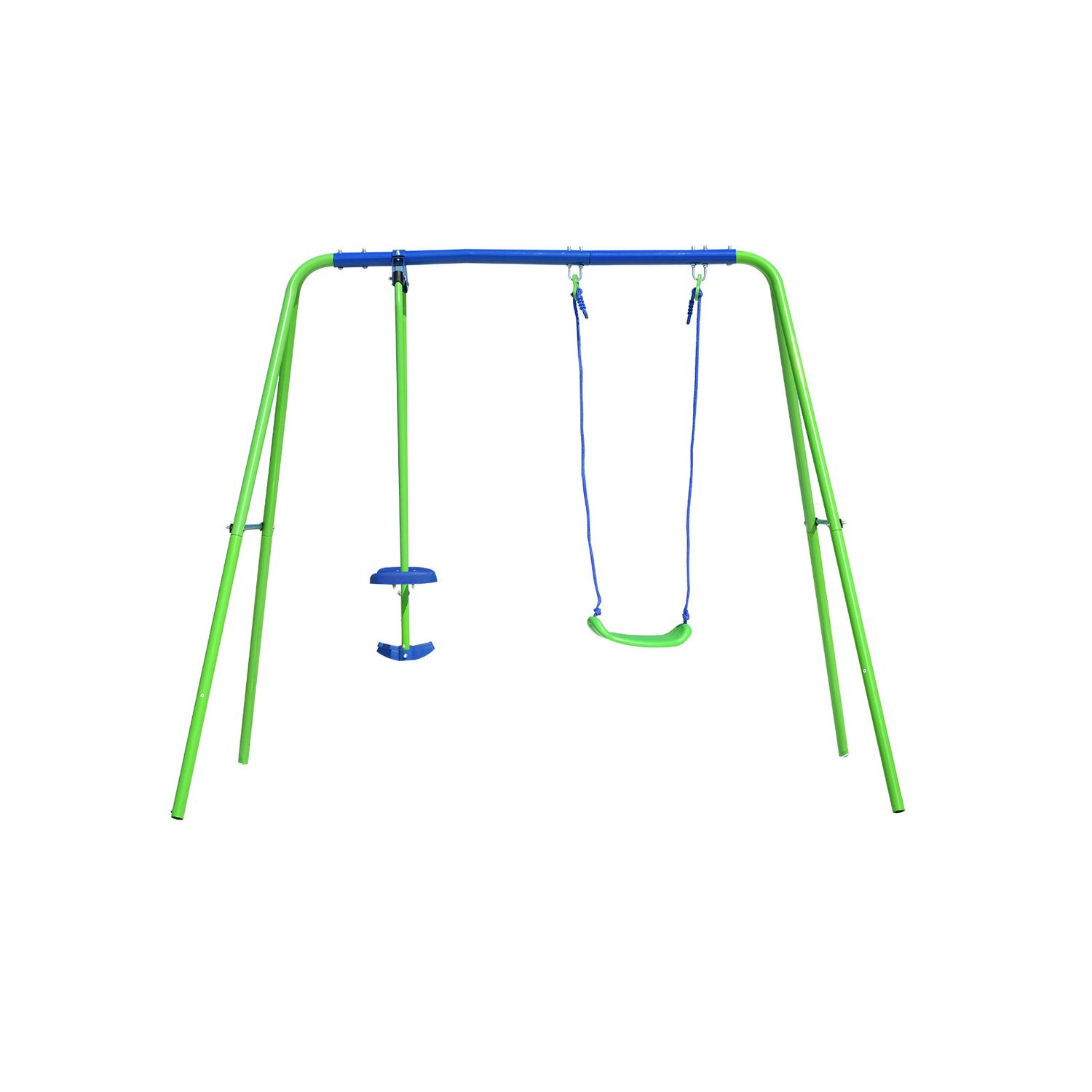 Kinderschaukel für den Garten + Spielset aus Metall für Kinder ab 3 Jahren, Outdoor-Spielzeug, 220 x 140 x 182 cm, Tragkraft bis zu 45 kg