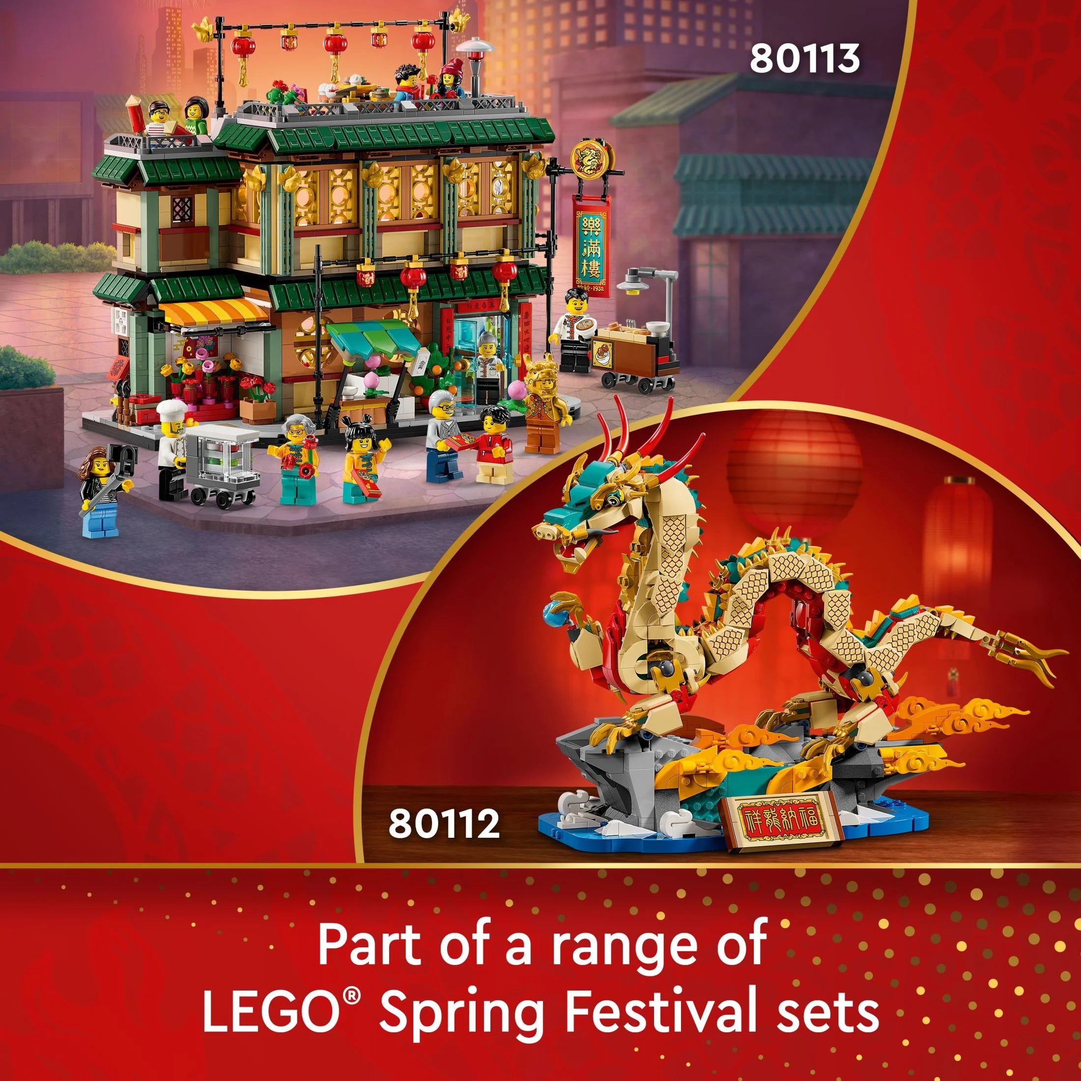 LEGO® Frühlingsfest-Drache – Bausatz, Lernspielzeug für Kinder, Drachenbauset, tolle Frühlingsfest-Dekoration oder einzigartiges Geschenk für Jungen und Mädchen ab 10 Jahren, 80112