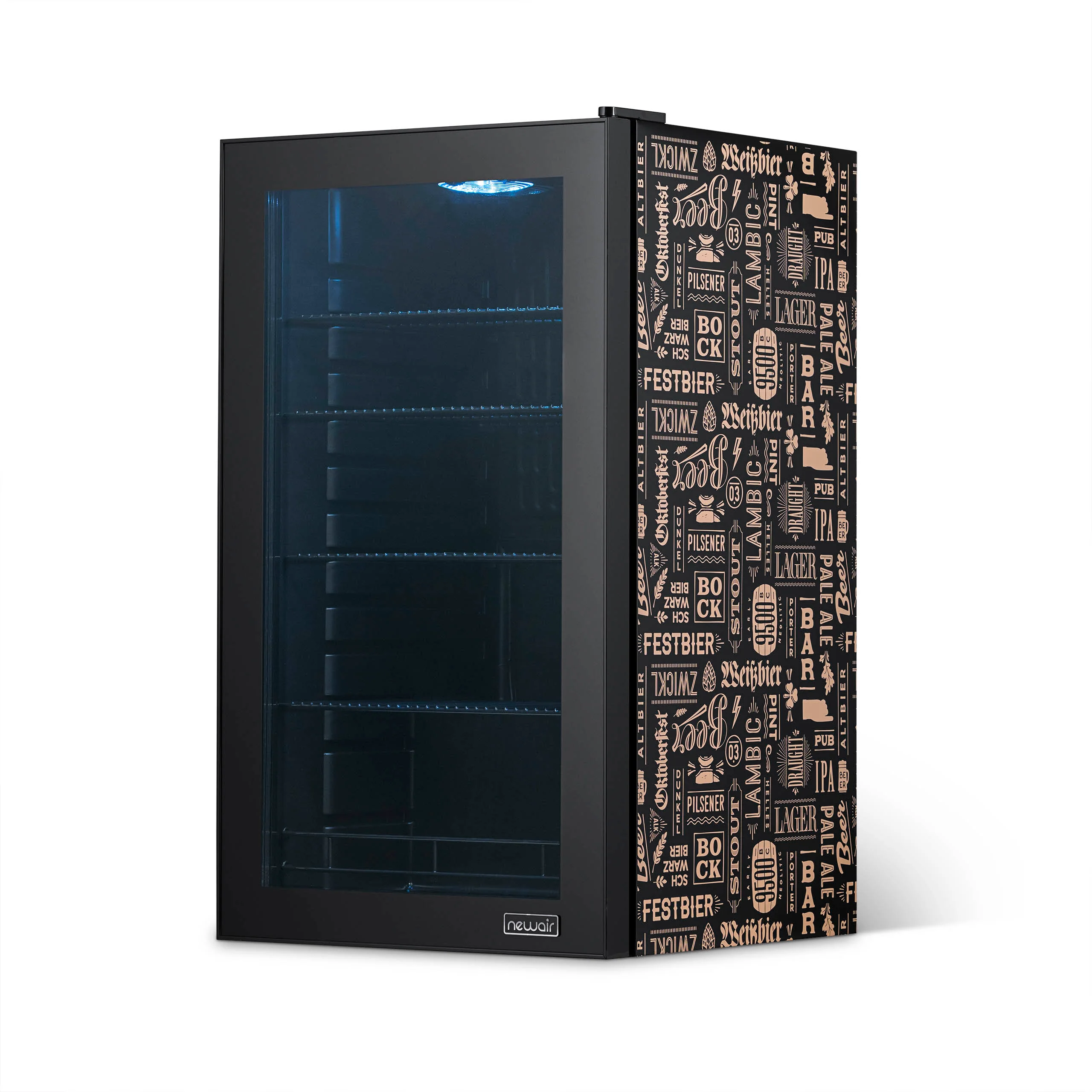 2025 Newair® Fritstående Drikkevarekøleskab World Beers – 126 Dåser – 18,5