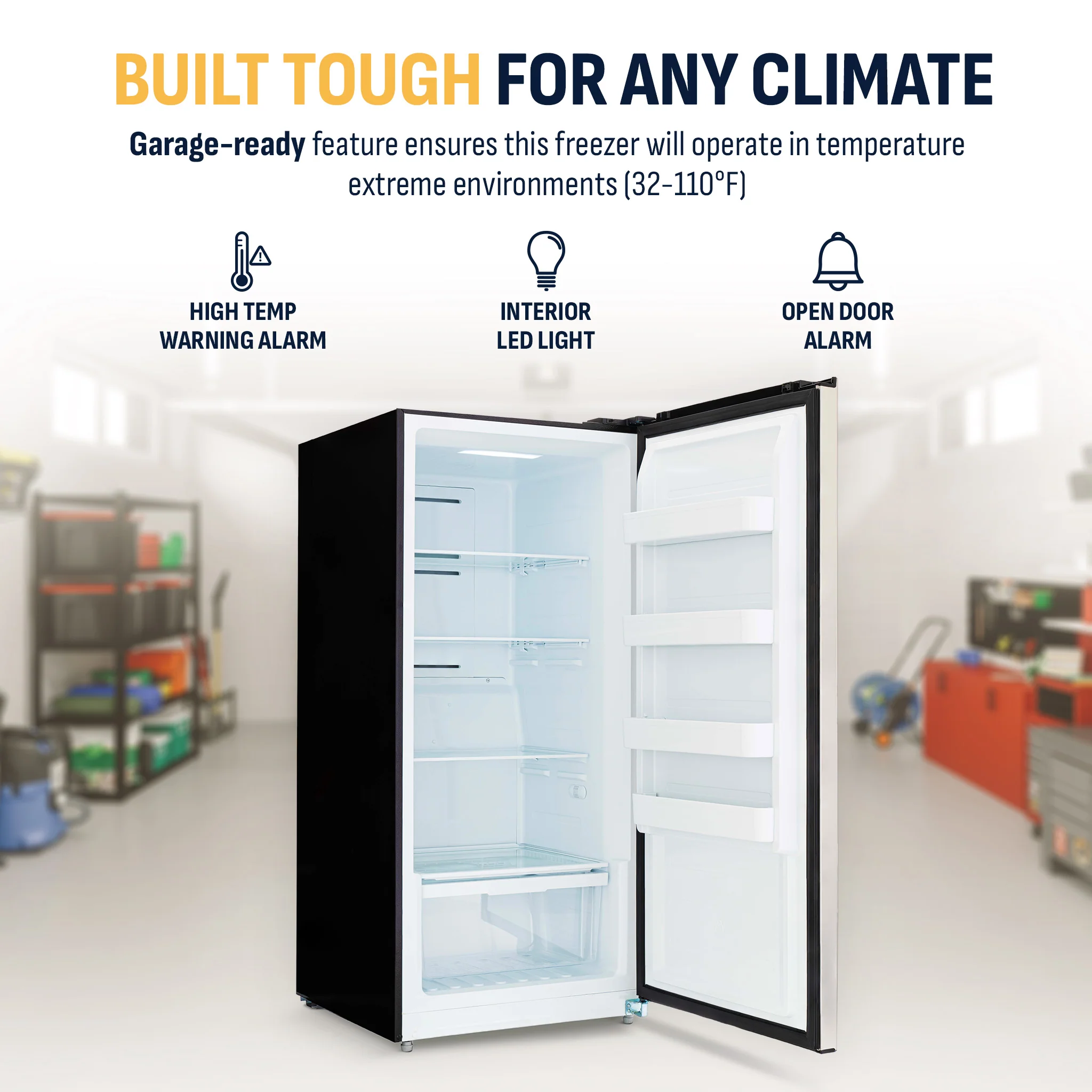 2025 Newair® Fryser – 13,8 kubikfod – Rustfrit stål