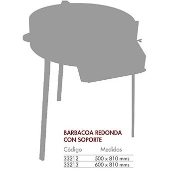 Flores Cortes – Runder Grill mit Stützen, 500 mm. Für Brennholz und Holzkohle.
