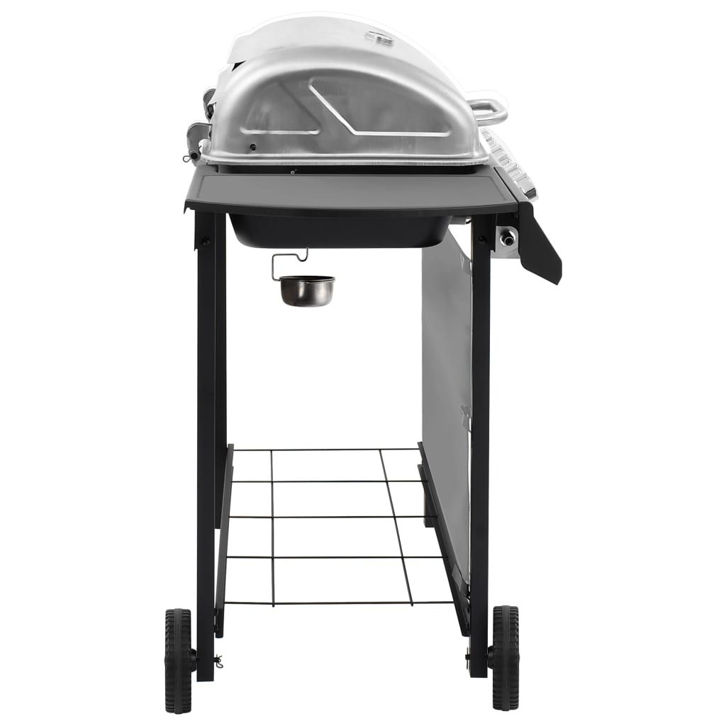 VidaXL Gasgrill mit 6 Brennern, Schwarz und Silber