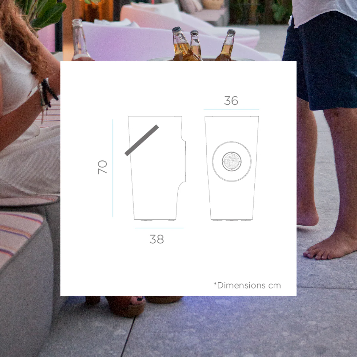 Beleuchtetes Weinregal aus Holz, mit oder ohne Lautsprecher