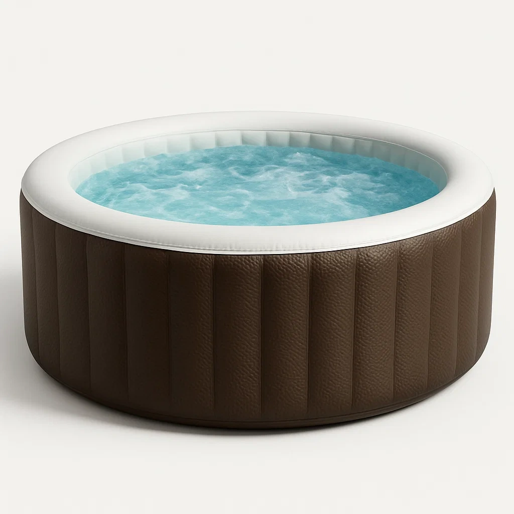 Spa gonflable, 150 x 150 x 71 cm, 4 personnes, rond, marron/blanc OlPzrkA324YJ