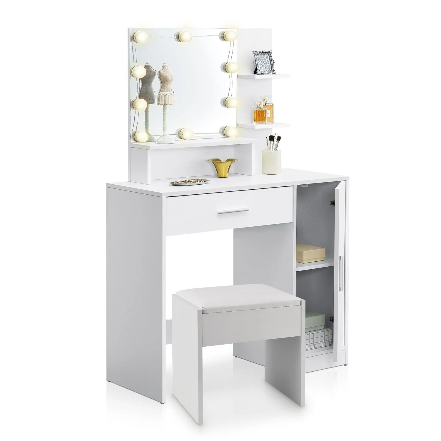 Coiffeuse Zoey 2025 avec tabouret Melly