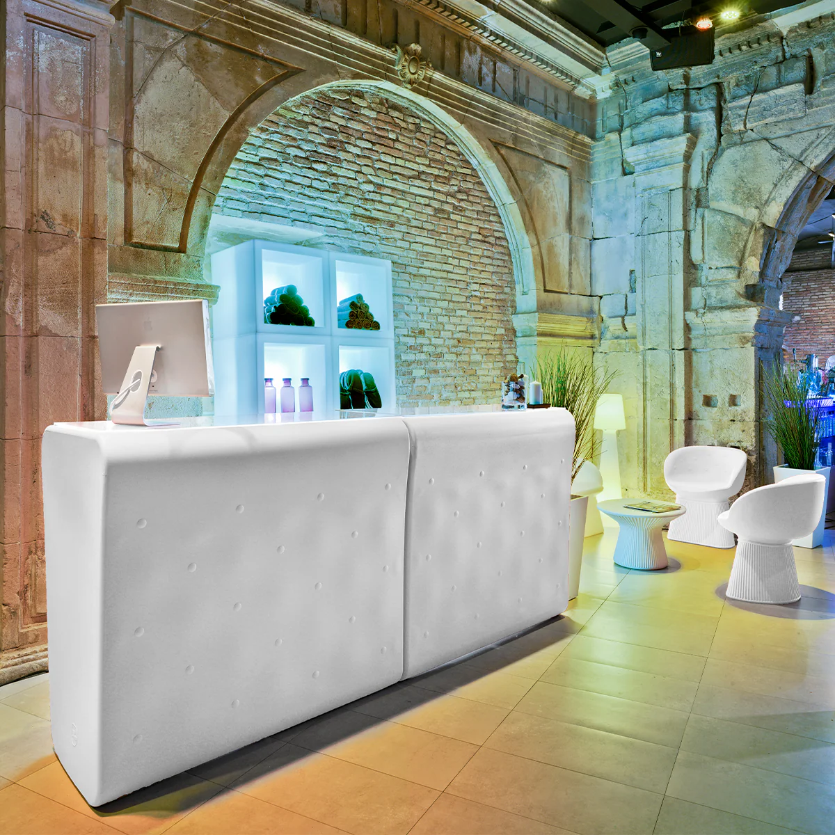 Creta Beleuchtete gerade Bartheke 120 cm.