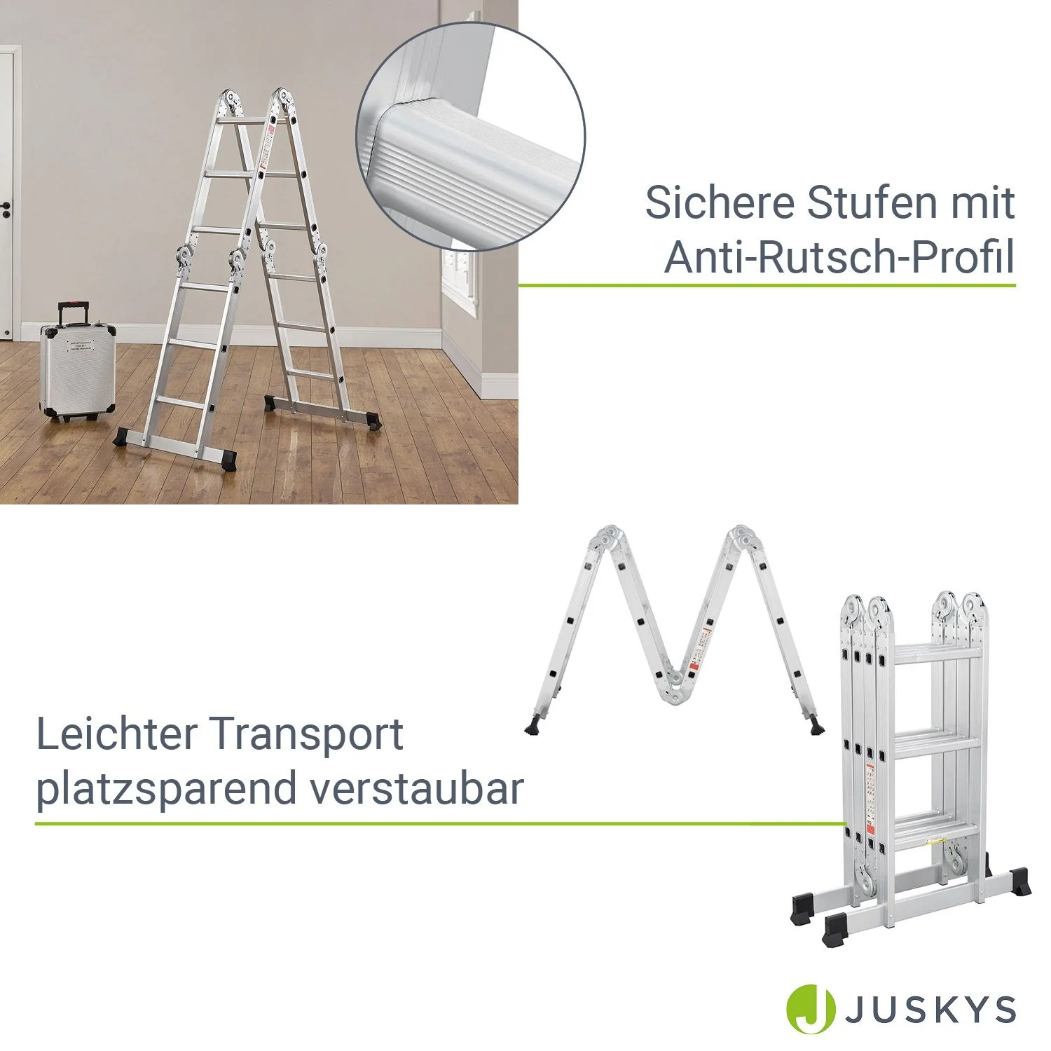 2025 Multifunktionale Aluminiumleiter 3,6 m – Vielseitig, stabil und kompakt