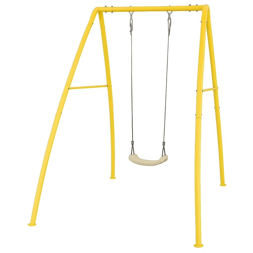Balançoire pour enfants 170 x 160 x 195 cm acier jaune - NPgPXIso28sr