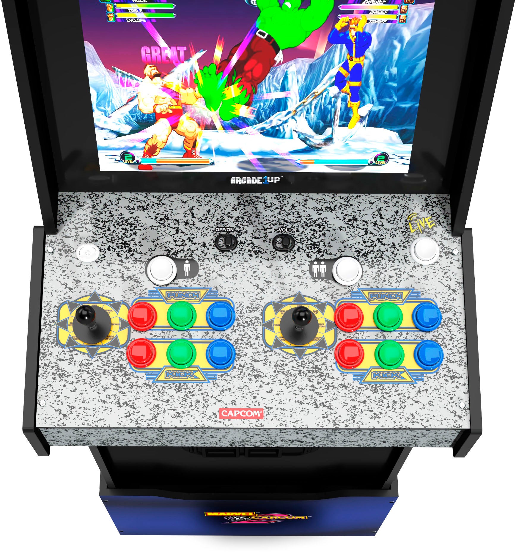 Arcade1Up – Marvel Vs Capcom 2 arkademaskine med oplyst markise