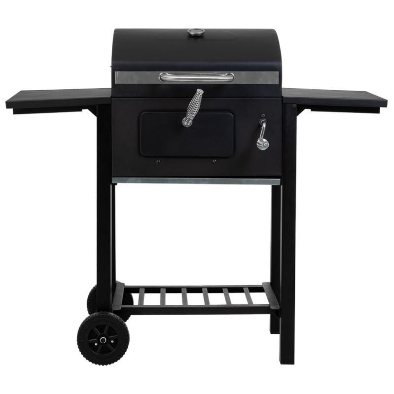 Schwarzer Metall-Grillwagen