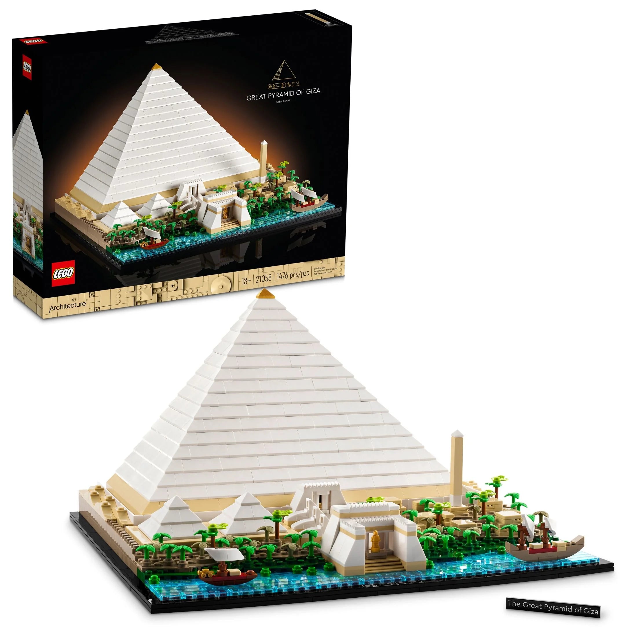 LEGO Architecture Den store pyramide i Giza byggesæt 21058, dekorativ model til hjemmet, kreativ gaveidé