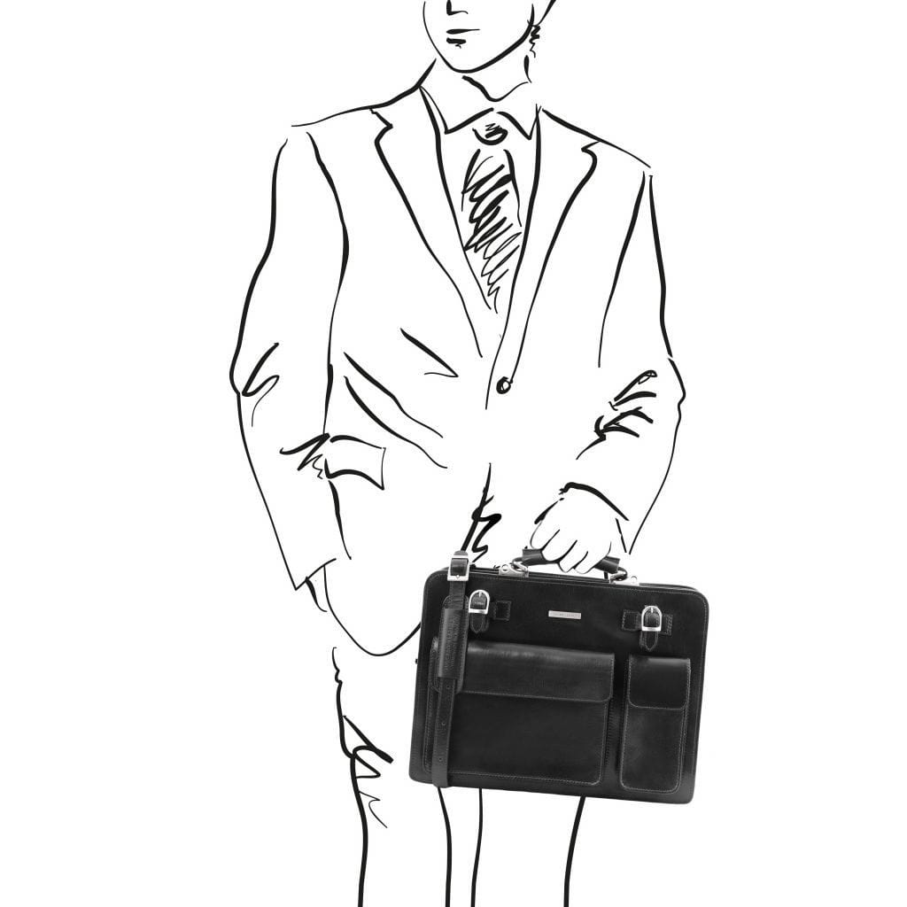 Venezia - 2 compartment leather briefcase | TL141268