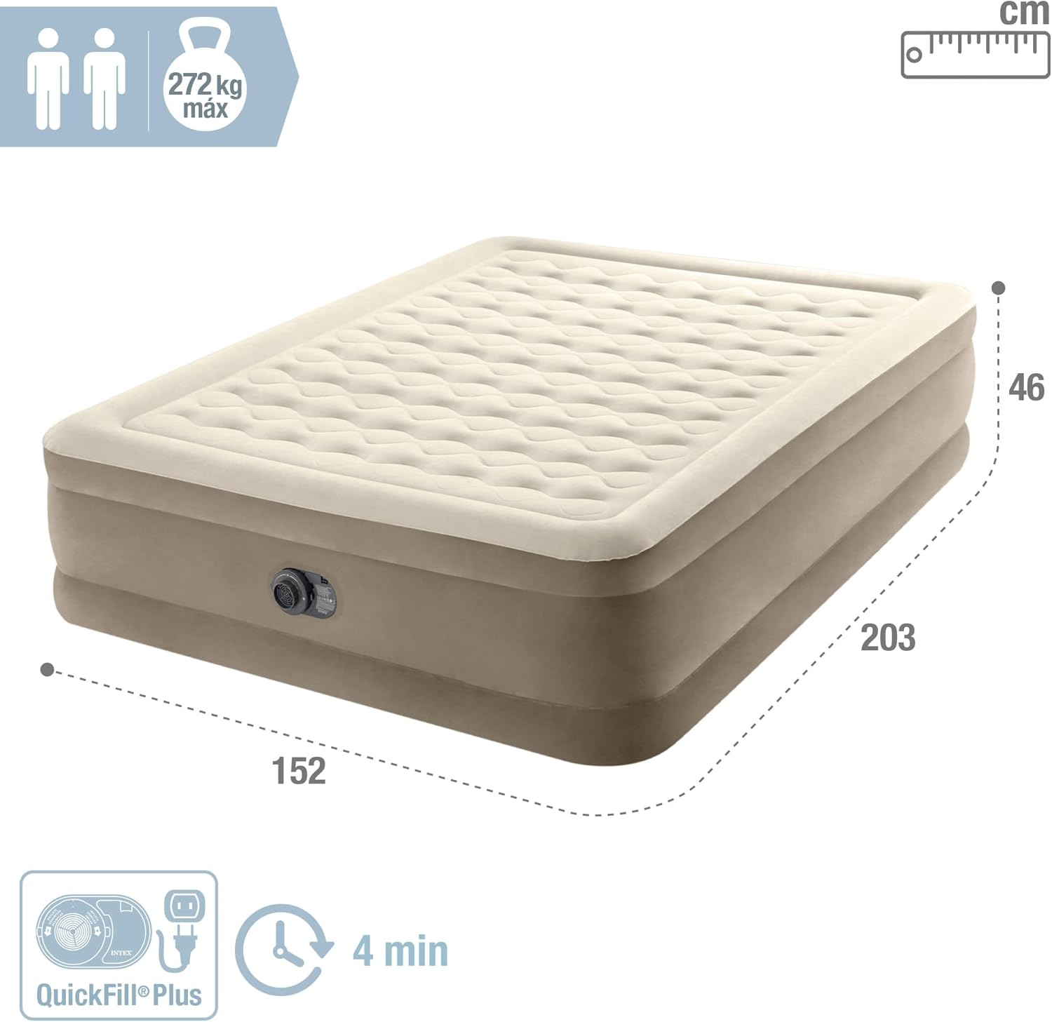 Intex 64428NP – Matelas gonflable ultra moelleux pour 2 personnes avec Fiber-Tech