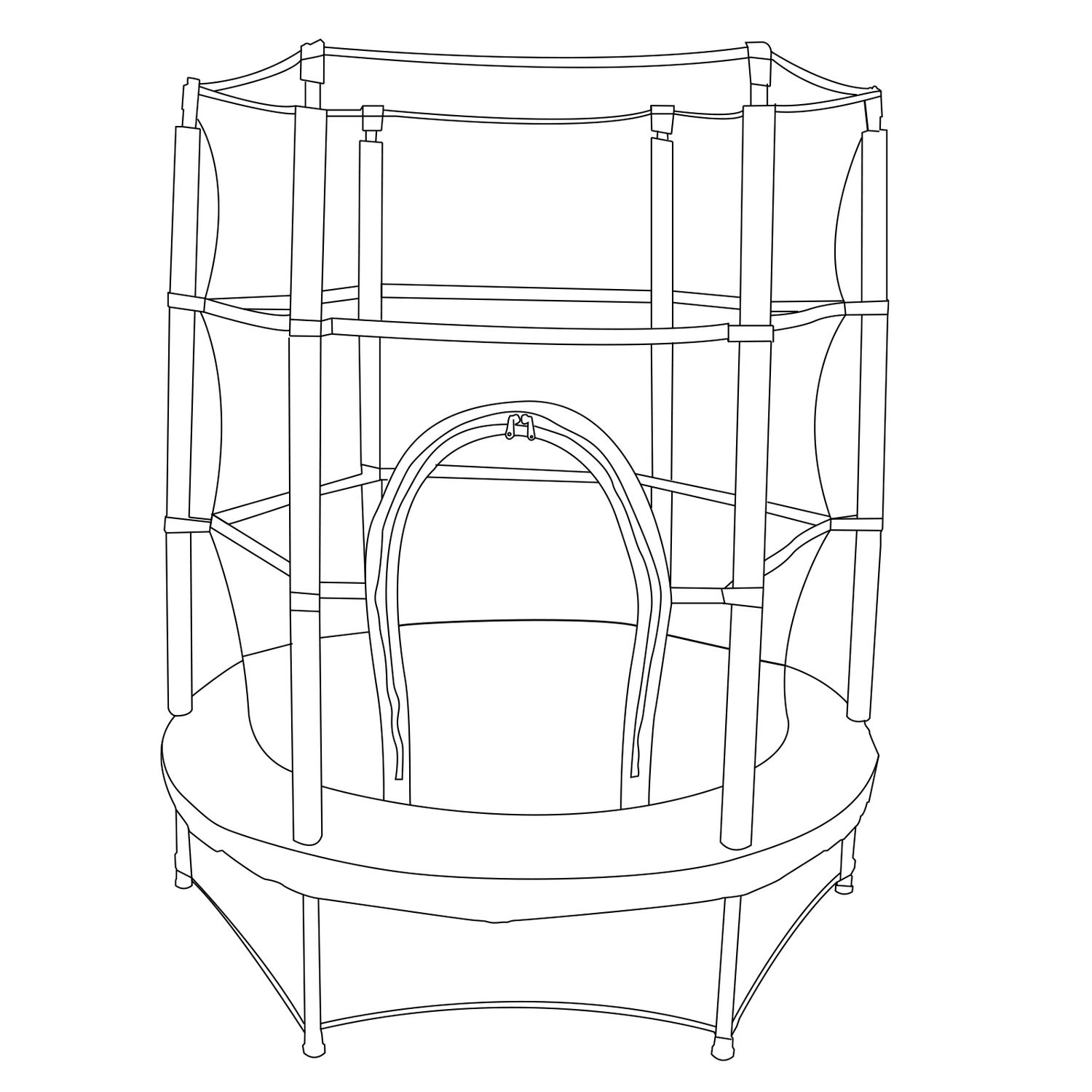 Happy Jump Blå Udendørs Børnetrampolin Ø140x160 cm Børnetrampolin med Sikkerhedsnet