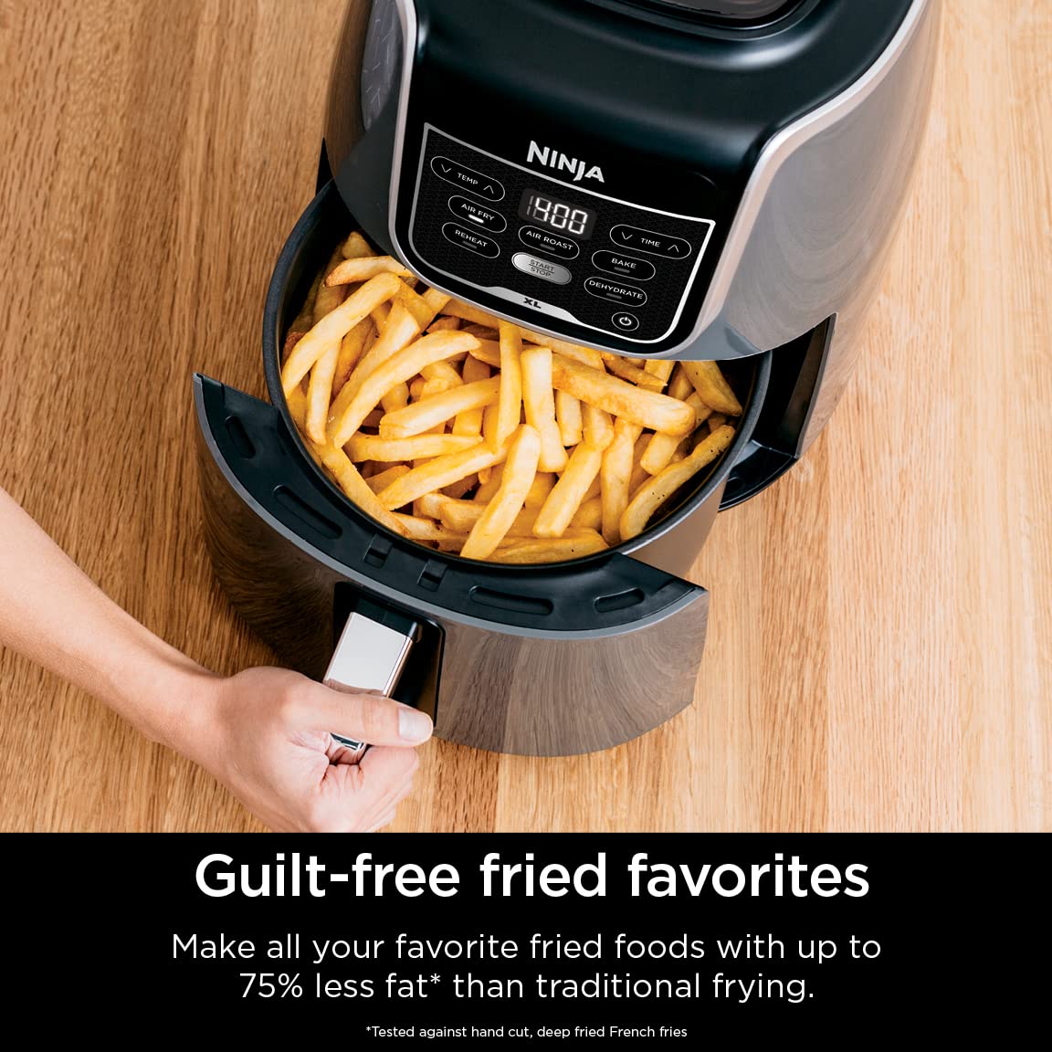 2025 Ninja AF150AMZ Airfryer 5,5 liter. Genopvarmer, tørrer og har multifunktion.