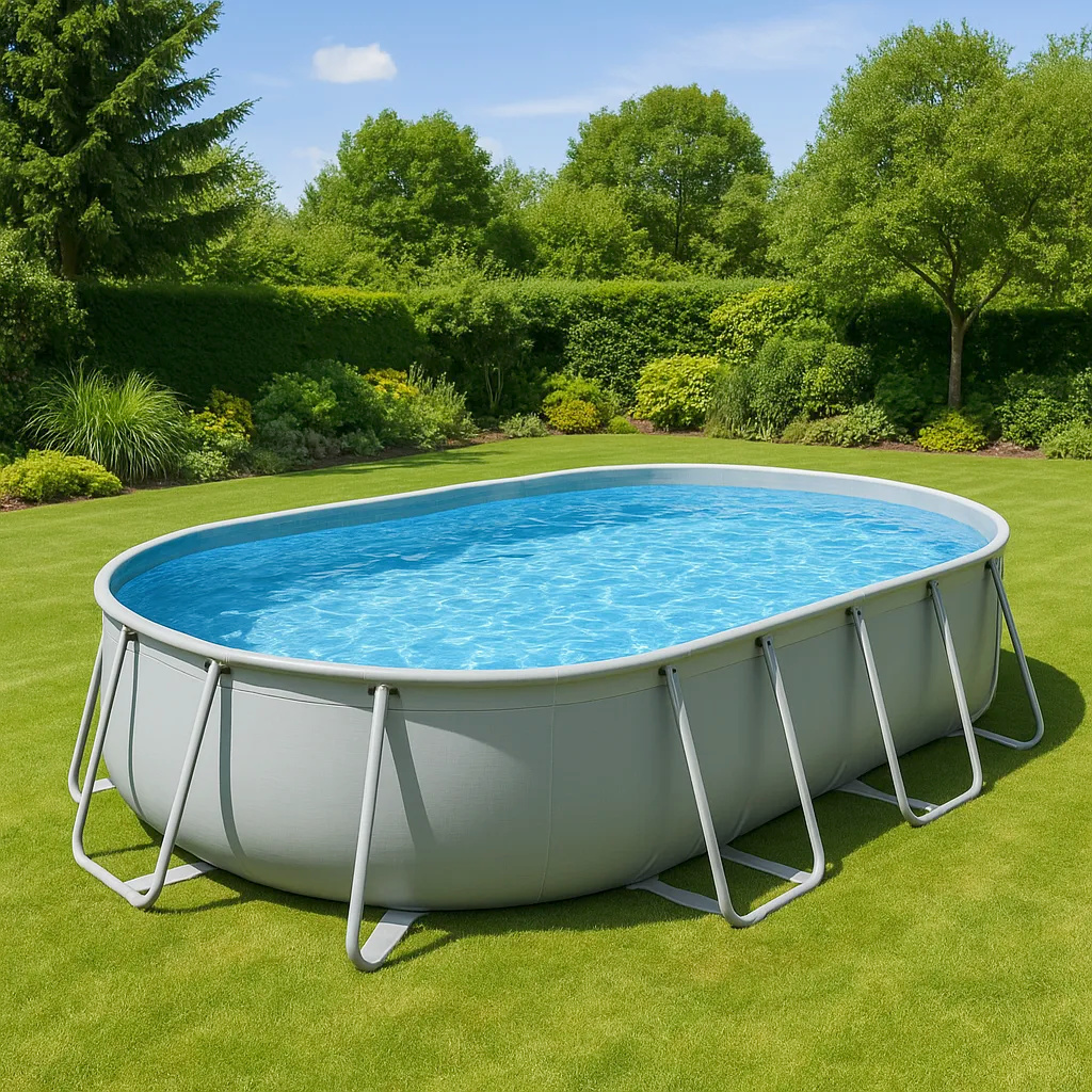 Piscine tubulaire ovale Oui Piscine tubulaire en PVC et acier 488x305x107 cm ippJwIF614JL