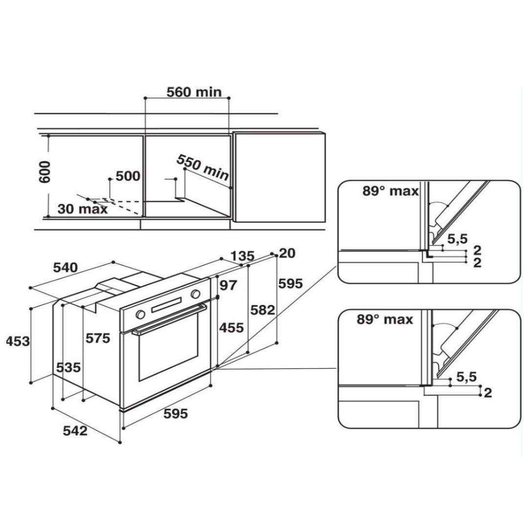 Whirlpool Einbau-Multifunktionsbackofen 73 l, 60 cm, A+ Edelstahl, Katalysator - AKZ96240NB