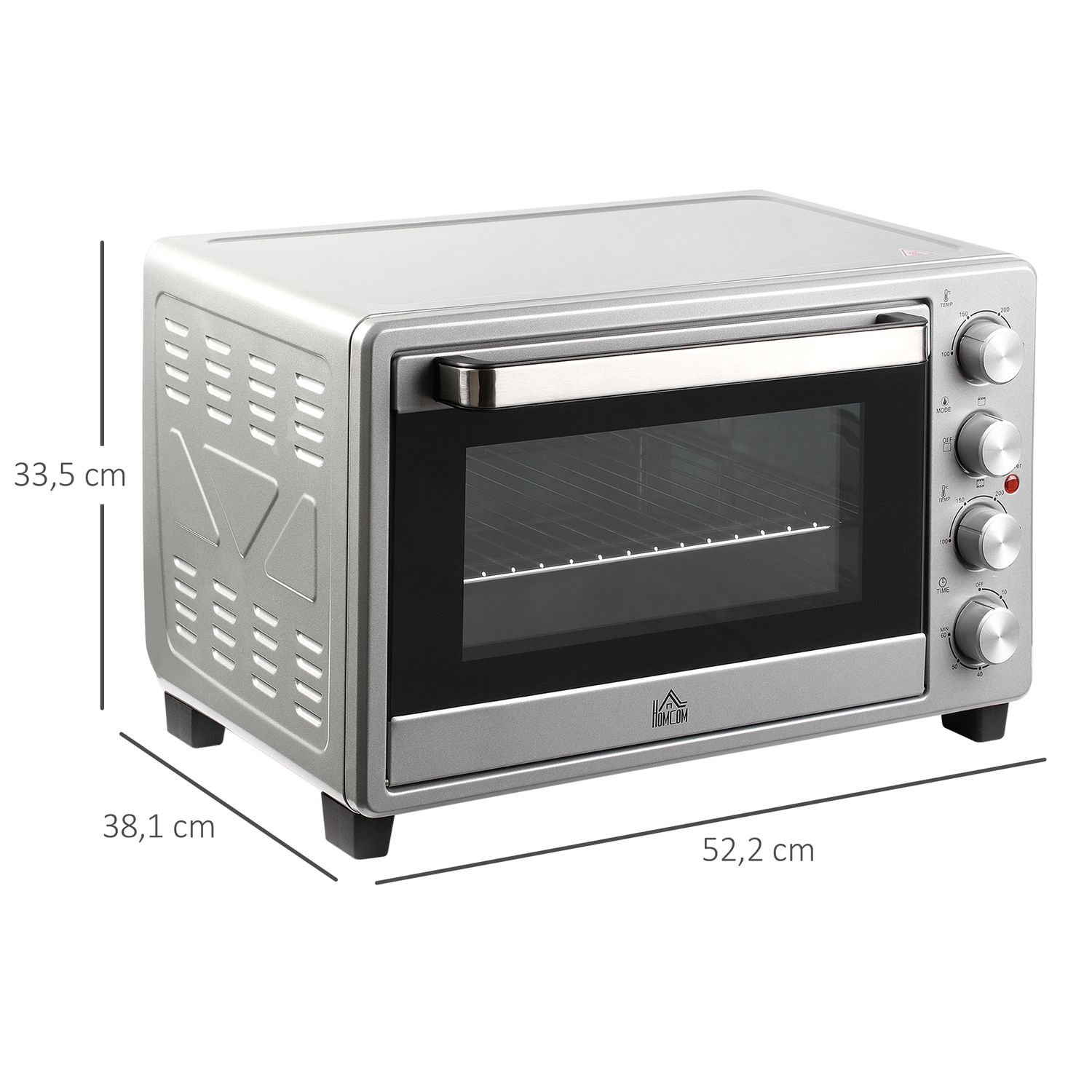 Homcom 32L 1600W Mini-Elektrobackofen mit 3 Heizstufen