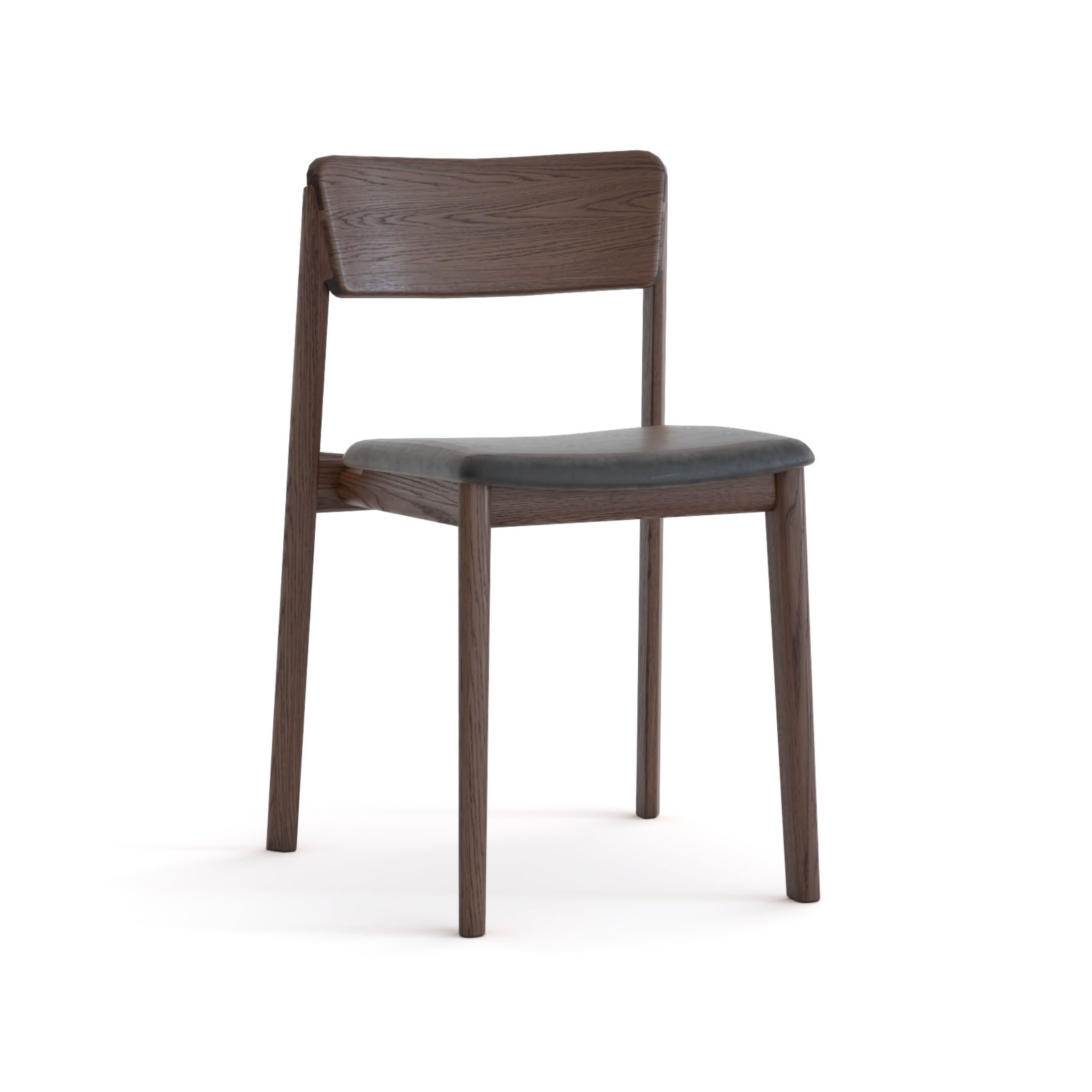 Silla de comedor Poise | Roble espresso con cuero