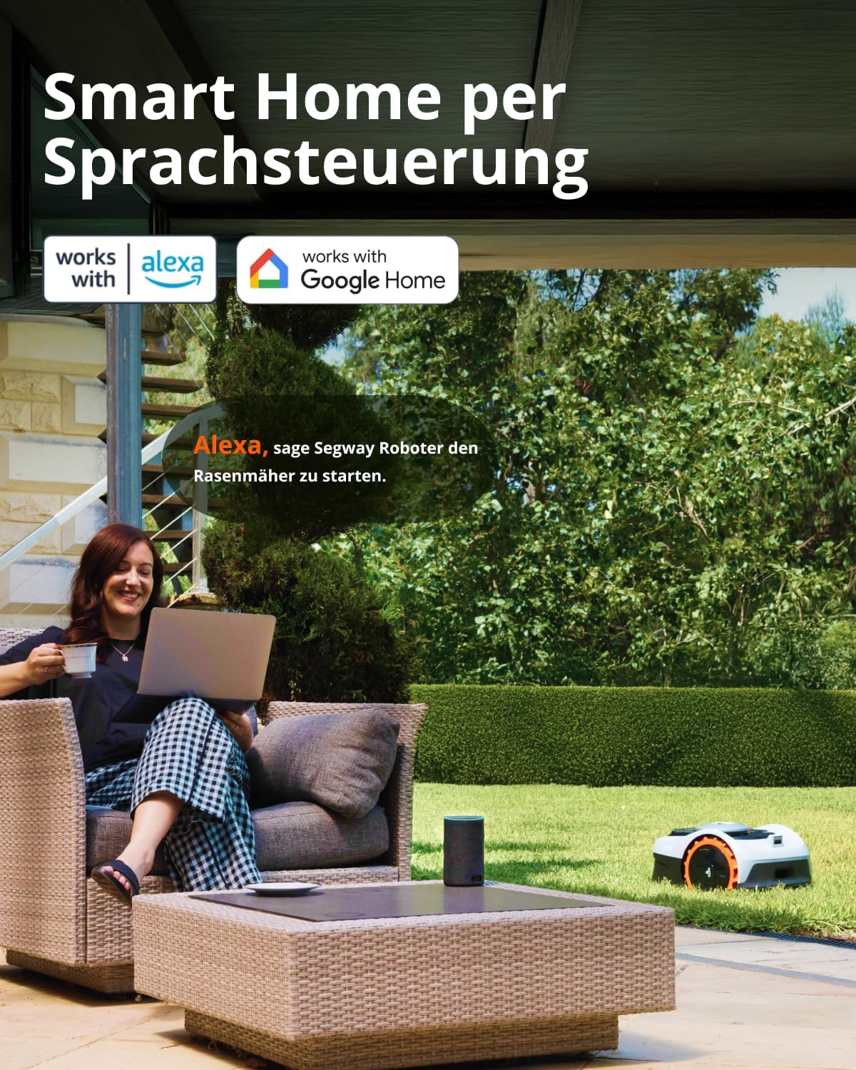 Navimow i105E Mähroboter (Modelljahr 2025) ohne Begrenzungskabel. Empfohlen für 500 m², maximal 600 m². Testsieger mit RTK+Vision-Technologie. Igelschutz. Automatische KI-Kartierung. Virtuelle Begrenzung. Mehrere Zonen.