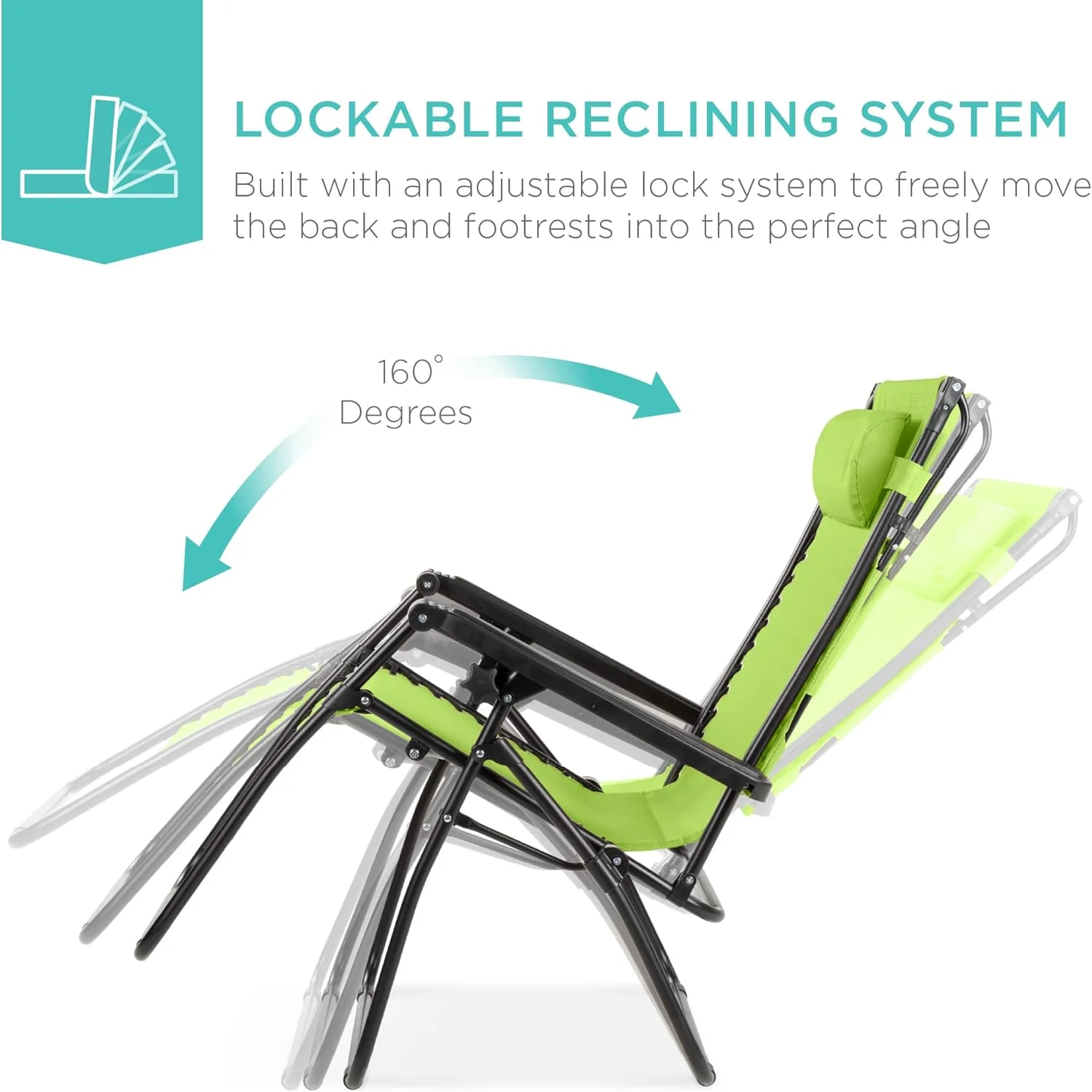 Bedste valg – Zero Gravity-lænestol til terrassen. Justerbar og foldbar udendørsstol med baldakin, nakkepude og sidebakke. Textilene – Påfugleblå