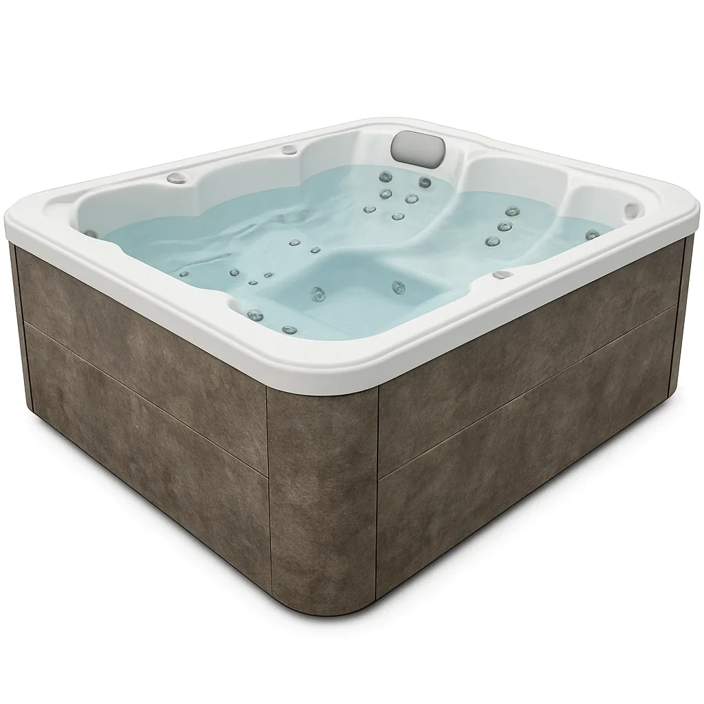 Spas rigides 215x215x95 cm 4 places rectangulaires blanc/gris vIqfKQt392Pv