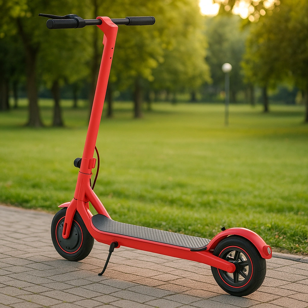 Trottinette enfant City Edition rouge/noire en alliage d'aluminium