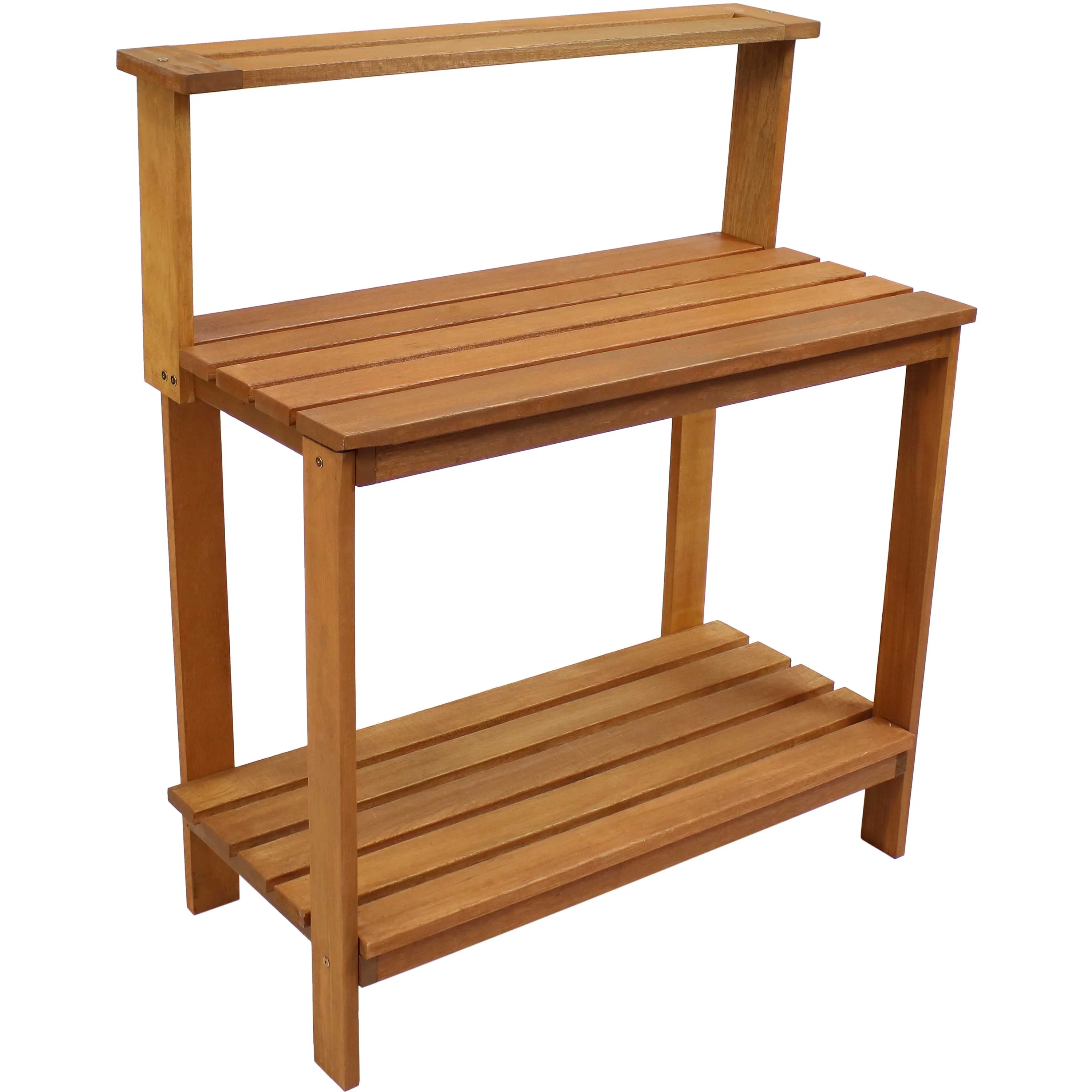 Banc de jardin extérieur en bois de meranti Sunnydaze 2025, finition huile de teck - 107 cm
