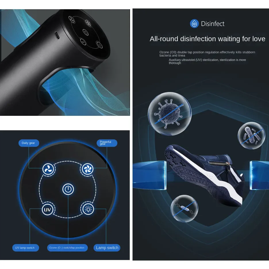 Schuhschrank mit großem Fassungsvermögen, mehreren Ebenen und Rotationsfunktion zur Desinfektion