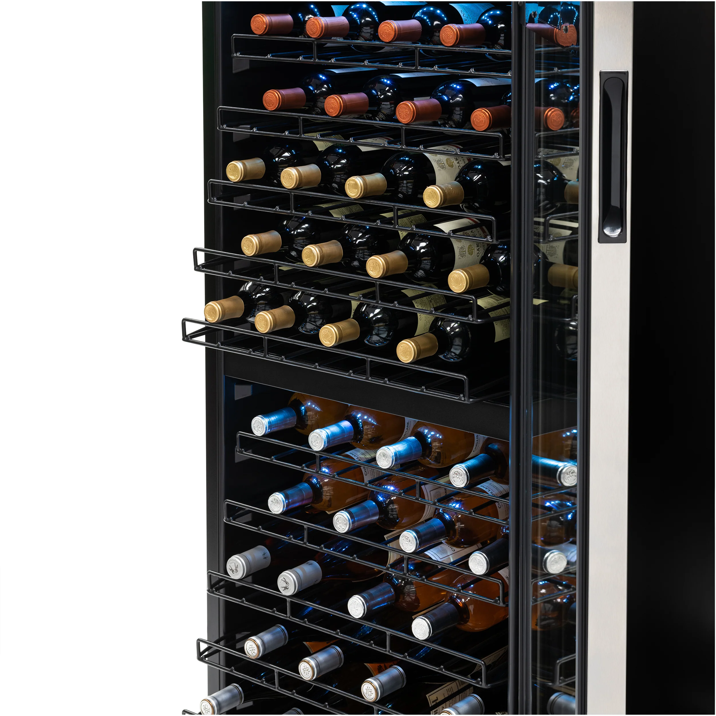 2025 Newair® Fritstående vinkøleskab i rustfrit stål – 98 flasker – 23 med dobbelt zone