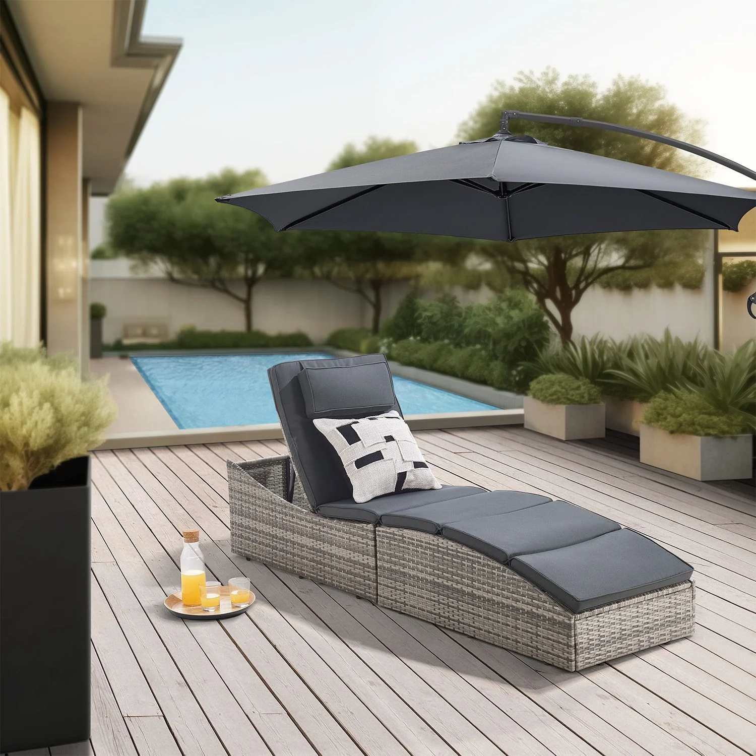 Chaise longue pliante Lamia en polyrotin 2025