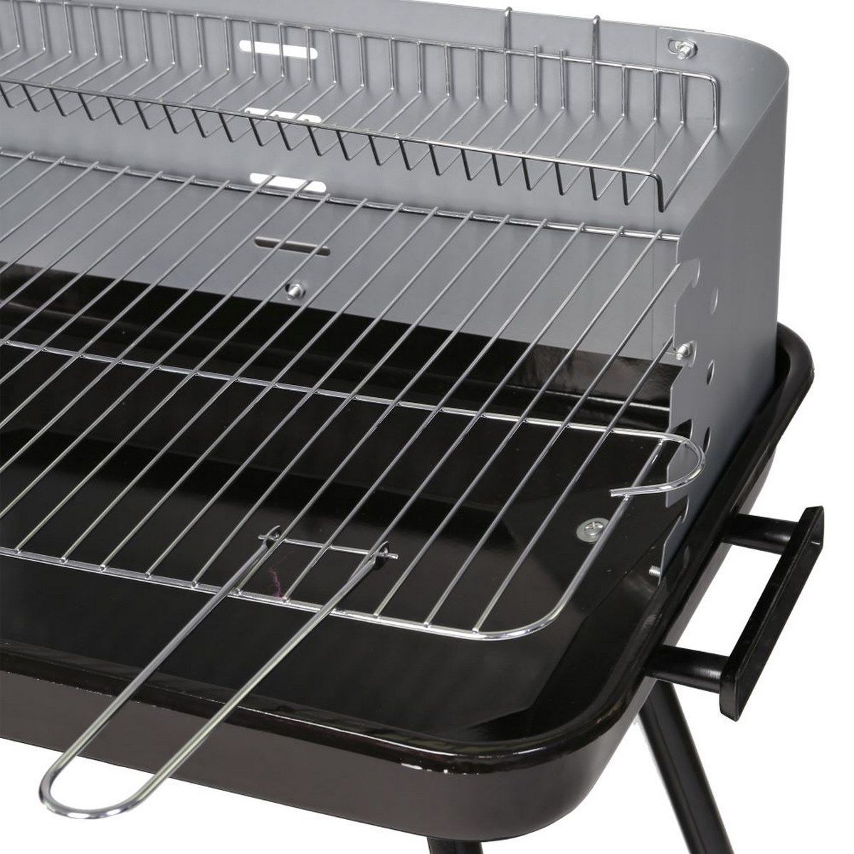 Lolahome Holzkohlegrill mit Stahlrost, 57 x 38 x 80 cm, Schwarz