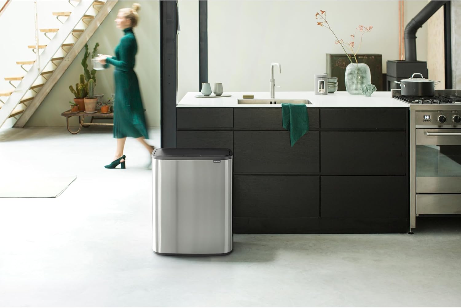 Brabantia Abfalleimer, Stahl matt, Anti-Fingerprint, 2 x 30 l
