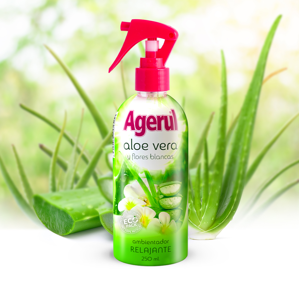 Entspannende Aloe Vera und weiße Blüten