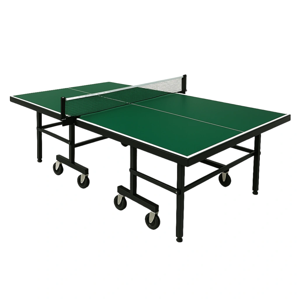 Table de ping-pong intérieure/extérieure en acier vert 274 x 152,5 x 76 cm