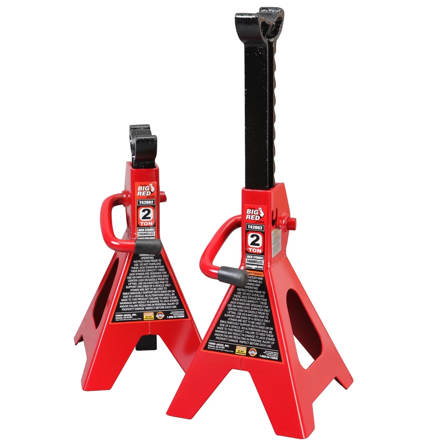 Cric hydraulique BIG RED de 2 tonnes avec 2 vérins et chariot roulant. Couleur rouge. Modèle W8200.