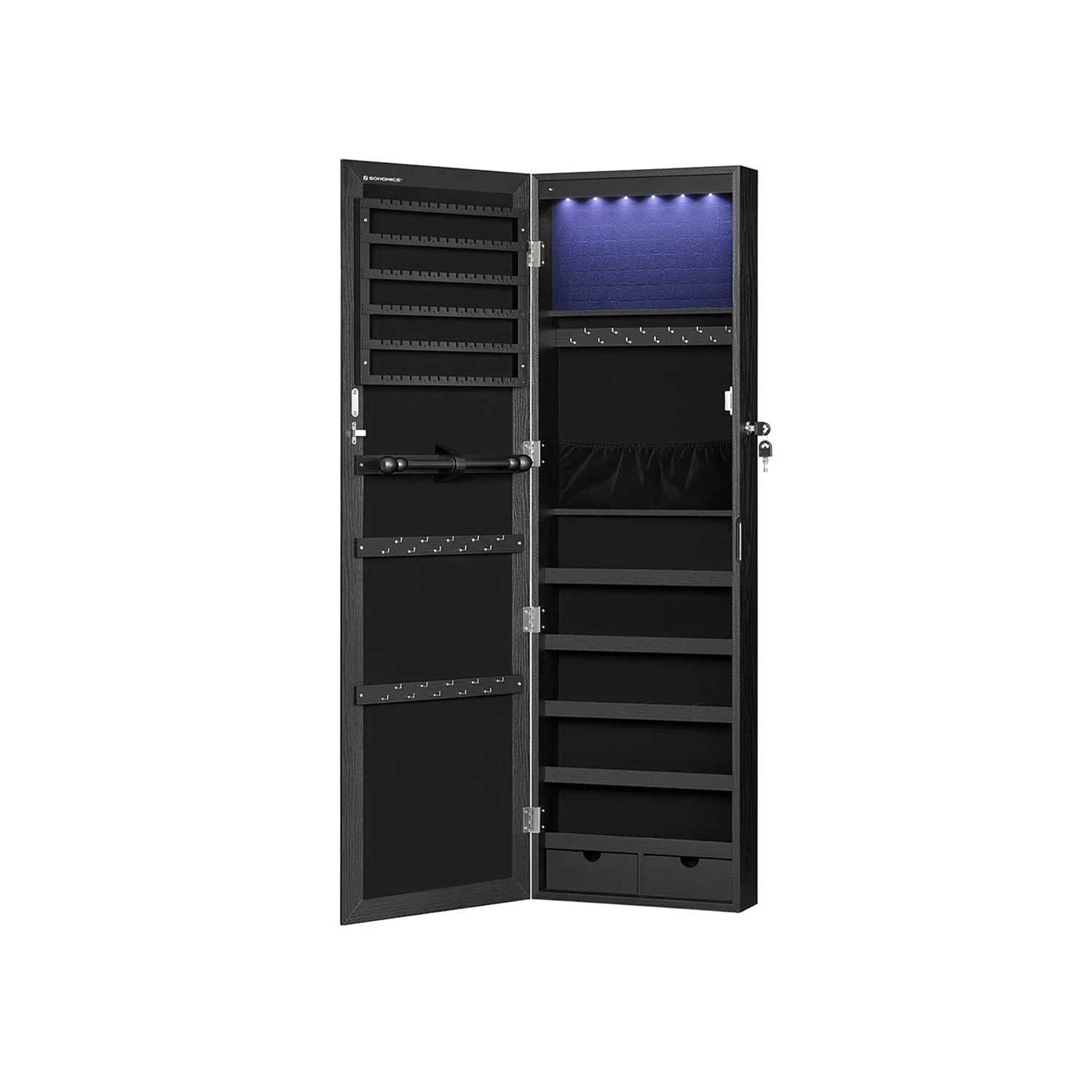 Hvidt spejl smykkeskrin til ophængning