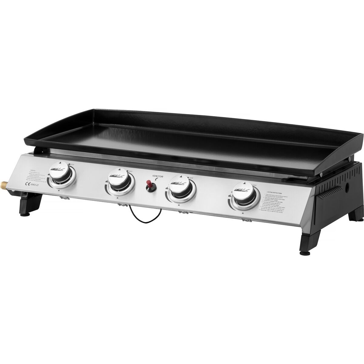 „Jolly“ Gasgrillplatte mit 4 Brennern – 10 kW – Grau