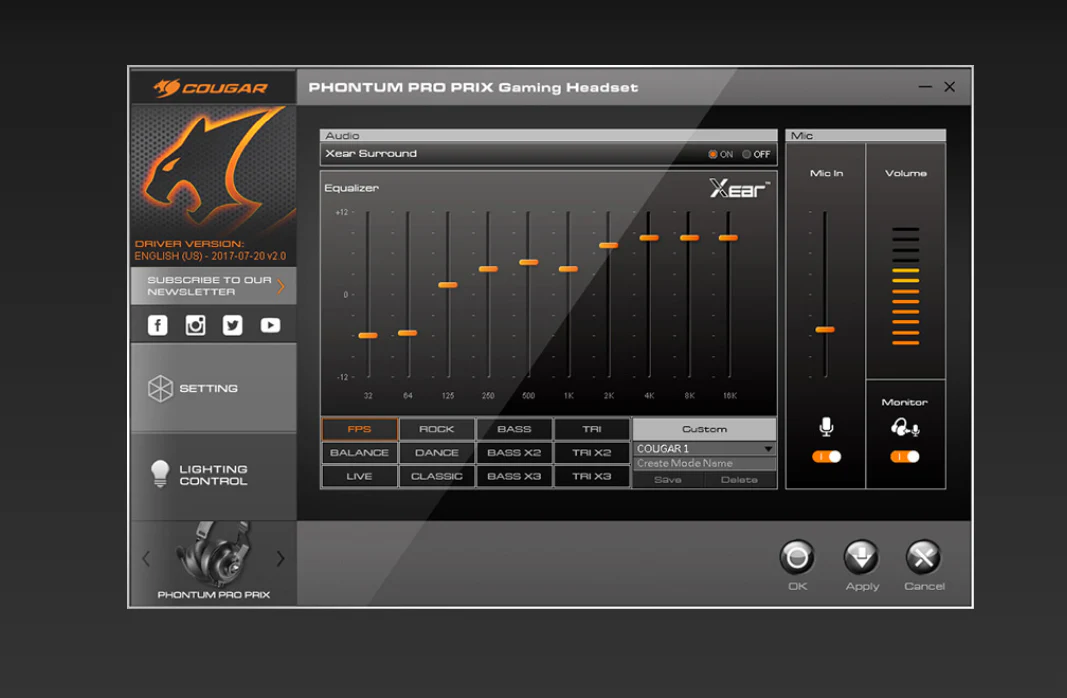 2025 Cougar Phontum Pro Prix USB 7.1 Gamer-hovedtelefoner – Multiplatform