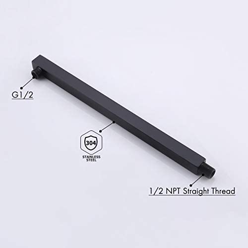 KES Schwarze Duscharmatur mit Duschventil und Regenduschkopf